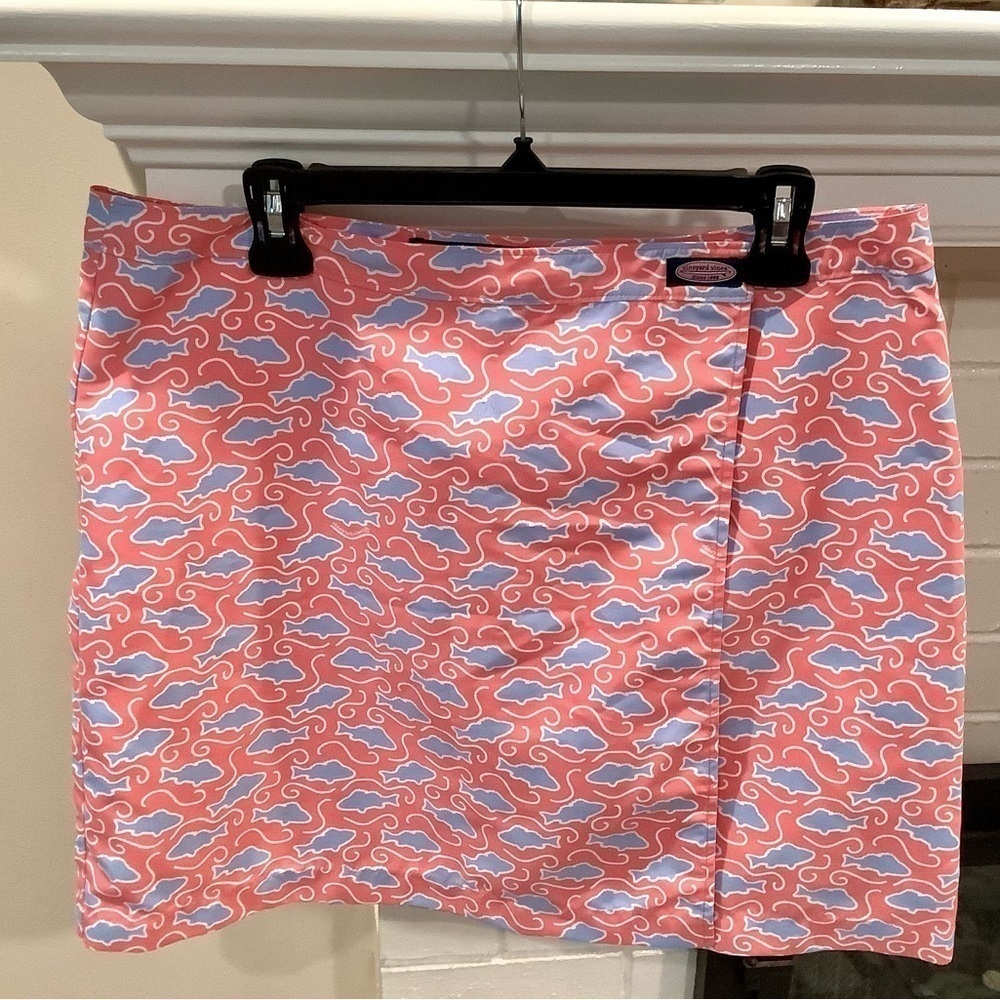 Vineyard Vines Coral and Sky Mini Skirt